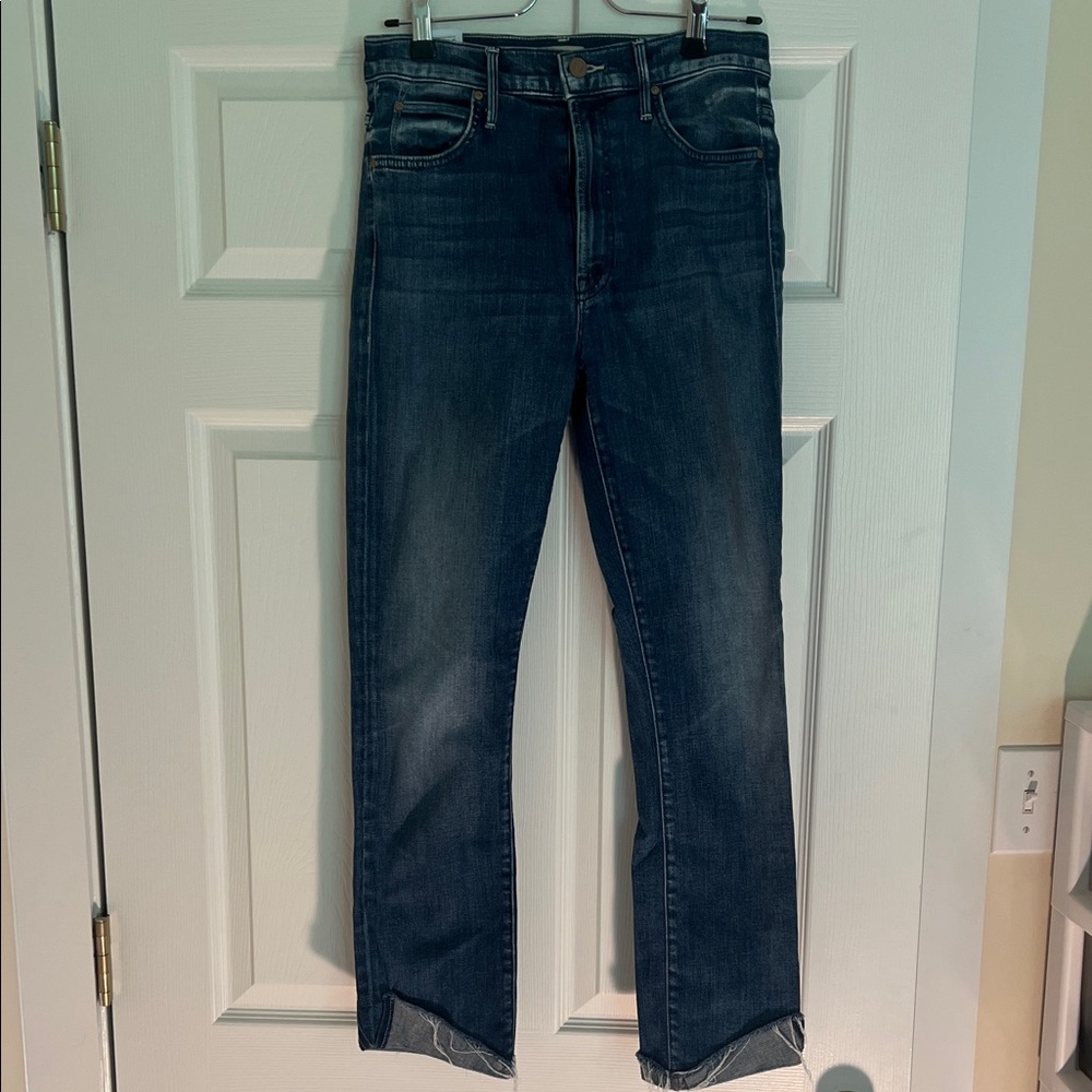 MOTHER Women's Ankle & Cropped Jeans - Dark Blue